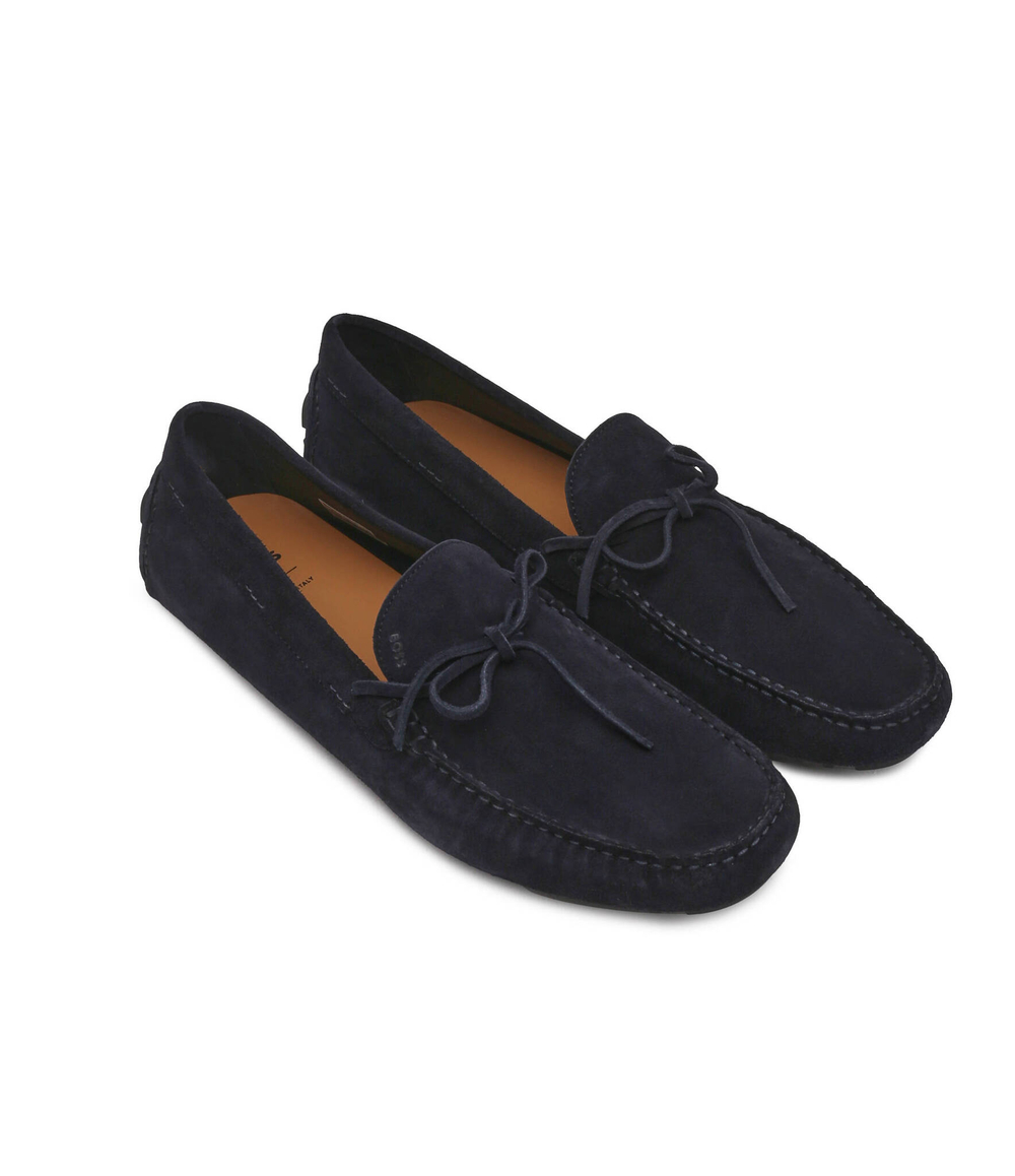 Кожаные мокасины driver_mocc_sdbk BOSS BLACK - темно-синий(50511044)