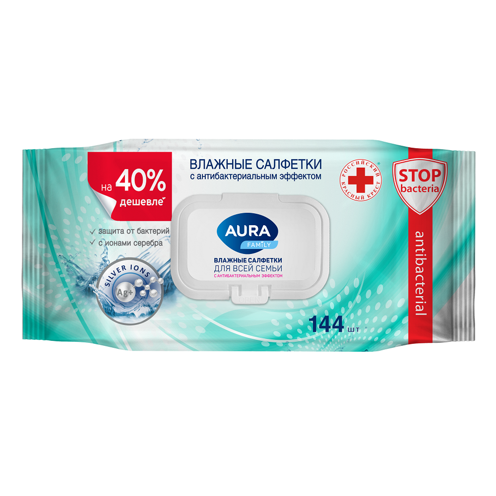 AURA 144шт. салфетки влажные