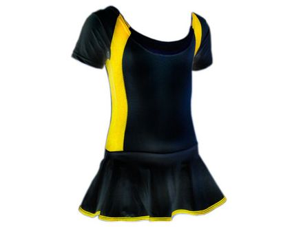 Купальник гимнастический. Размер S. Цвет: чёрно-жё #07875