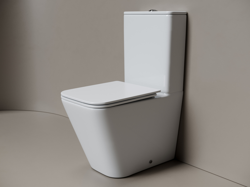 Напольный пристенный унитаз Cubic Торнадо с бачком сиденье микролифт белый арт CN1803T