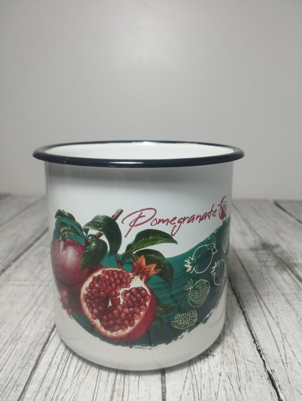 Кружка 1 л эмаль с рисунком Гранат новый 0107/4