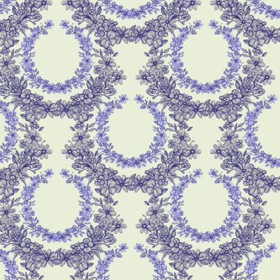 Seamless pattern of flowers drawn in pencil.