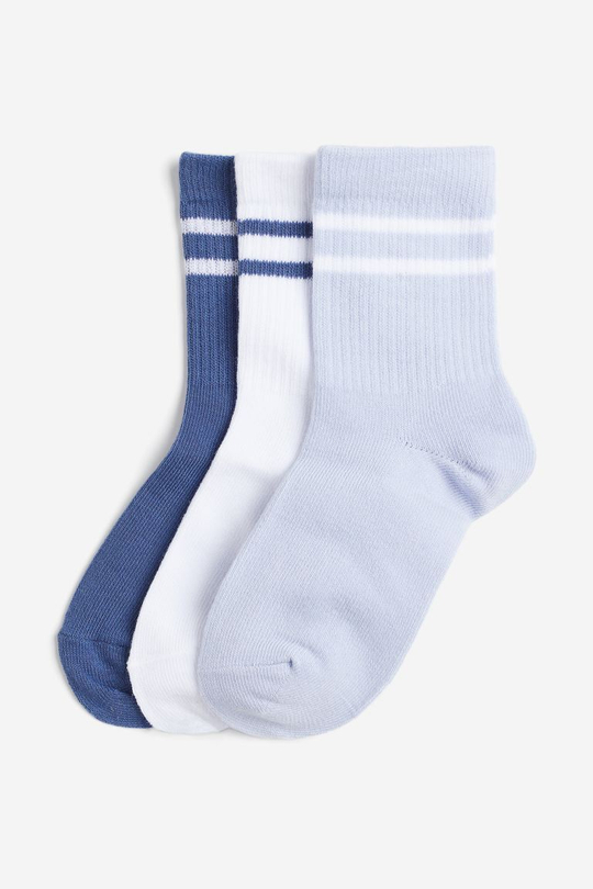 H&M Набор из трех пар спортивных носков, голубой
