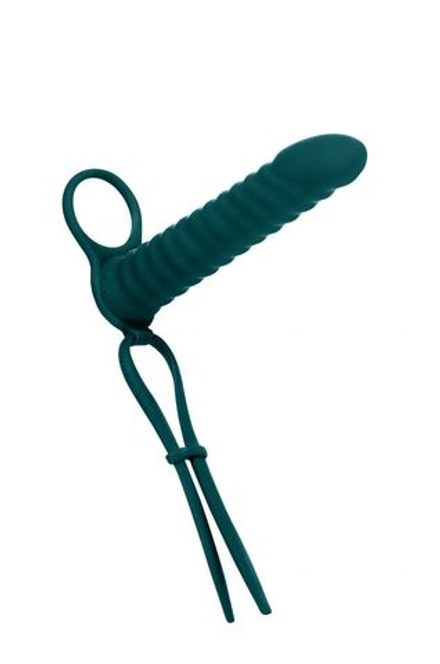 Зеленая вибронасадка для двойного проникновения Rori - 17 см.