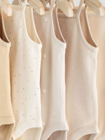 Боди без рукавов для малышей Next E58-045, 5 шт., Бежевый