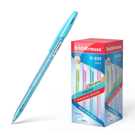 Qələm \ Ручка \ Pen ErichKrause® R-301 Spring Stick 0.7 Ballpoint Pen, Ink Color Blue