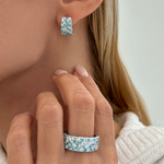 Кольцо с Бриллиантами и Турмалинами Параиба, R0256-0/53