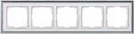 Рамка на 5 постов Palacio (хром/белый) WL17-Frame-05