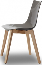 Стул пластиковый Scab Design Natural Zebra Antishock, натуральный бук, тортора