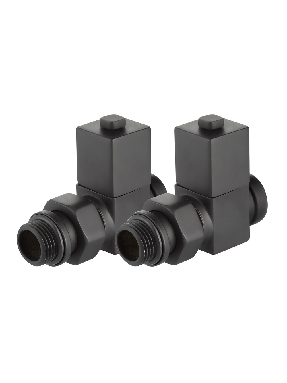 Набор дизайн-вентилей Royal Thermo CUBE, прямой (черный) 1/2"