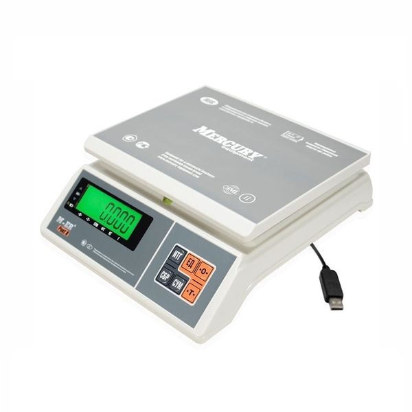 Весы фасовочные/порционные настольные Mertech M-ER 326AFU-6.01 PostII, RS232/USB, 6кг, высокоточные 0.1гр, 256х206, с поверкой