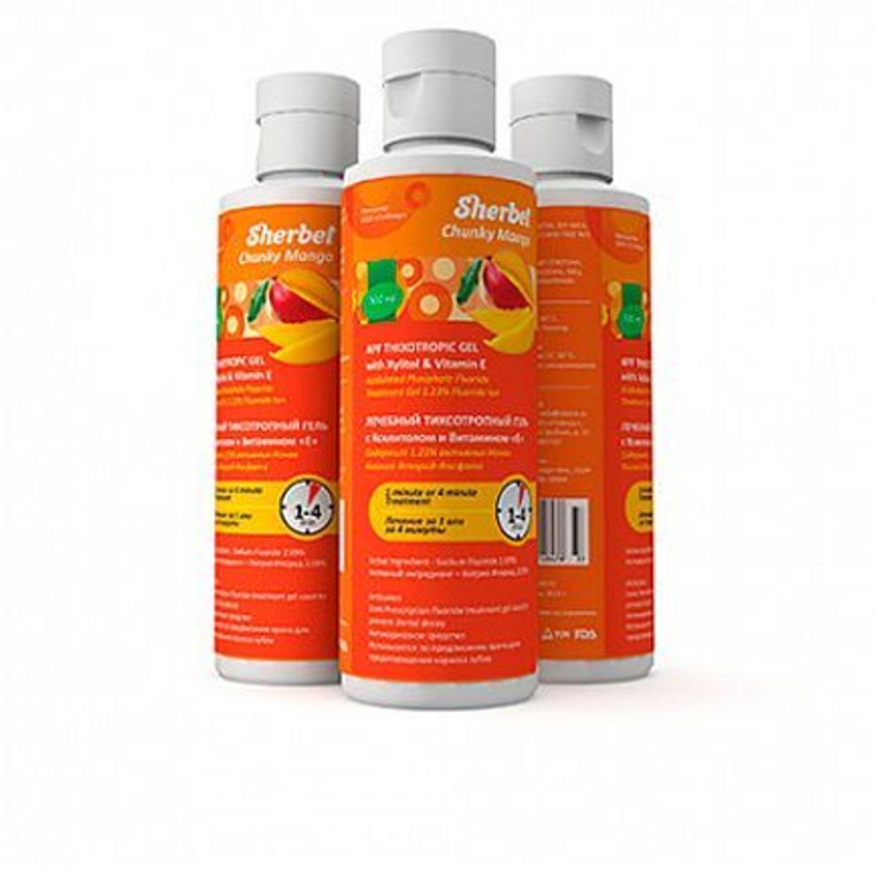 Гель реминерализующий АПФ Sherbet APF Thixotropic Gel, вкус Манго (Mango), объем 500 мл.
