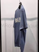 Женская футболка Balenciaga синего цвета с надписью