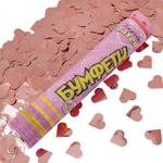 Хлопушка Бумфети 30см Сердца фол роз зол