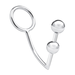 Кольцо на пенис с анальным стимулятором Two Bead Stainless Steel Anal Hook & Cock Ring