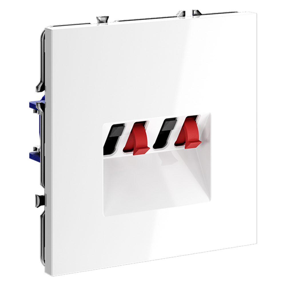 Розетка акустическая встраиваемая VOLTUM S70 4-местная, (белый глянцевый)