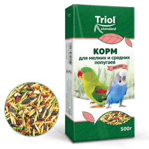 Корм Тriol Standard для мелких и средних попугаев "Экстра", 500г Корм Тriol Standard для мелких и средних попугаев "Экстра", 500г