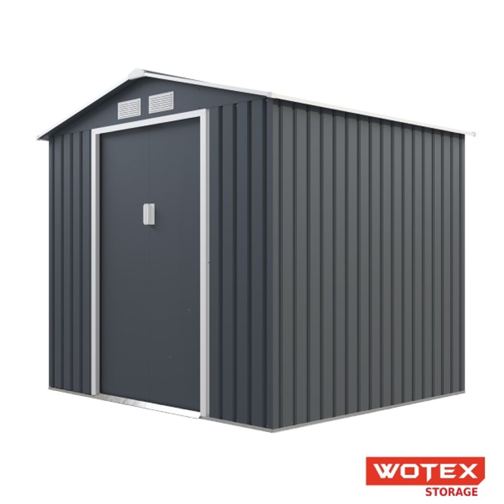 Сарай WOTEX Storage-03-3, тёмно-серый с белым, 213х195х195 см