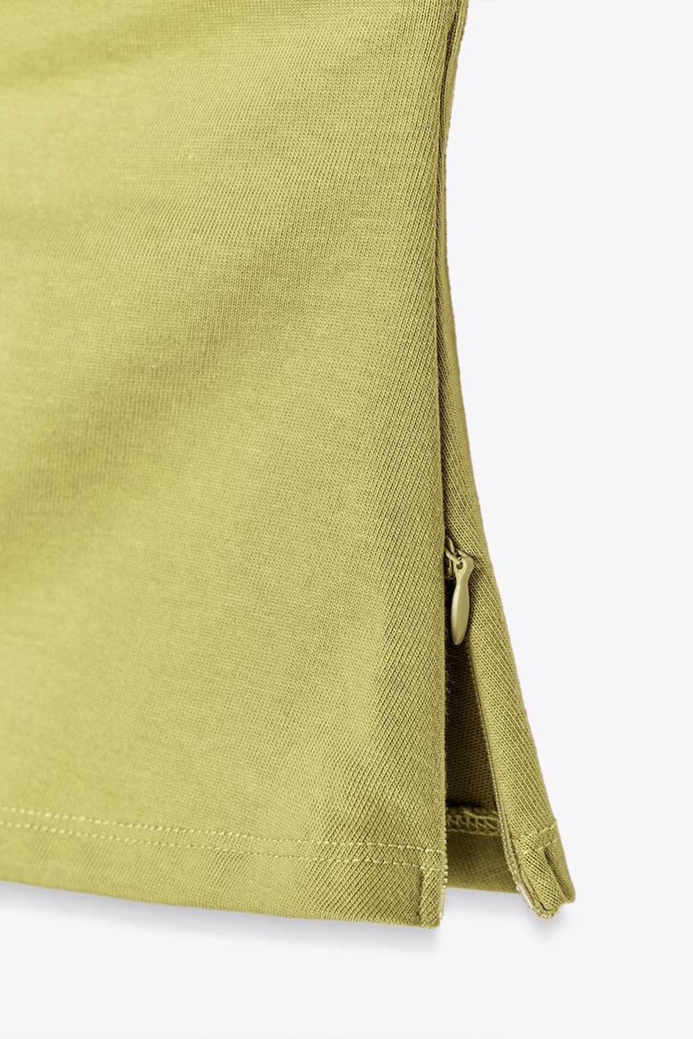 ZARA АСИММЕТРИЧНЫЙ ТОП СО СБОРКАМИ, ОЛИВКОВЫЙ