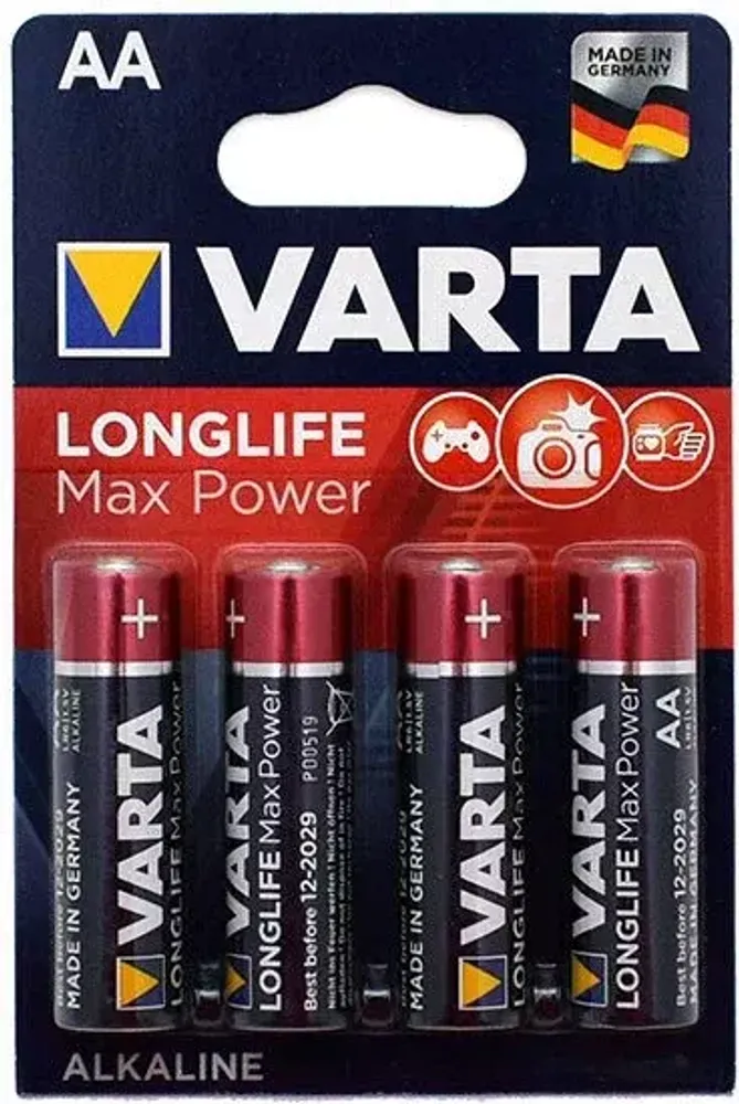 Батарейка щелочная VARTA LR6 (AA) LongLife Max Power (4 шт.)