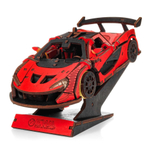 Деревянный конструктор Гоночный автомобиль (красный) (EWA), сборная модель