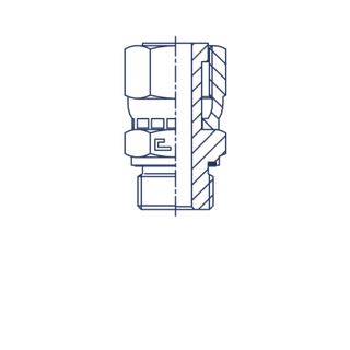 Штуцер FE D12 ORFS 13/16 - BSP 1/2 (обжатая гайка)