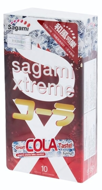 Ароматизированные презервативы Sagami Xtreme Cola - 10 шт. (Цвет: прозрачный)