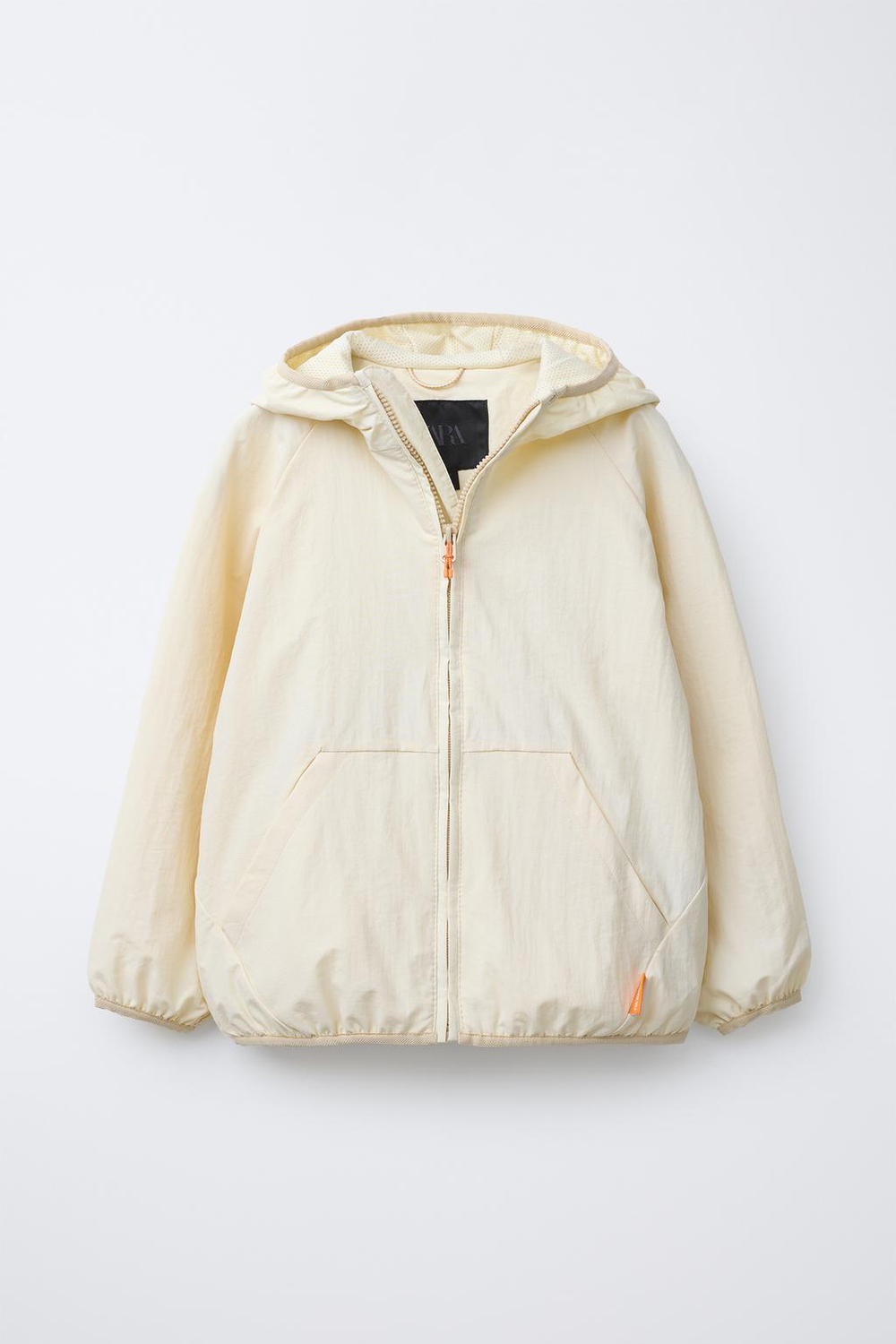 ZARA ЛЕГКАЯ КУРТКА С КАПЮШОНОМ, ЭКРЮ