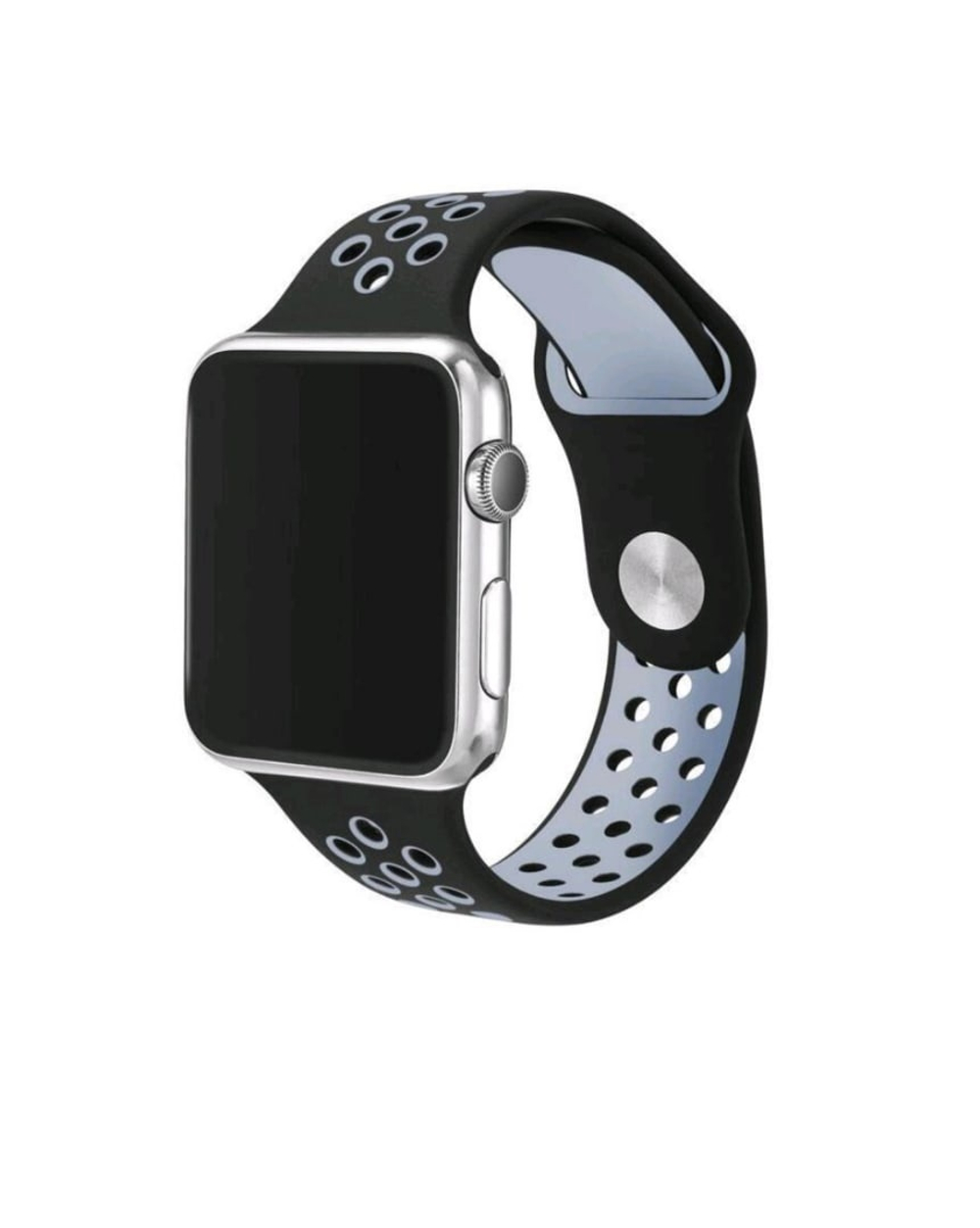 Браслет-ремешок для Apple Watch SPORT (38-40mm) черный+серый