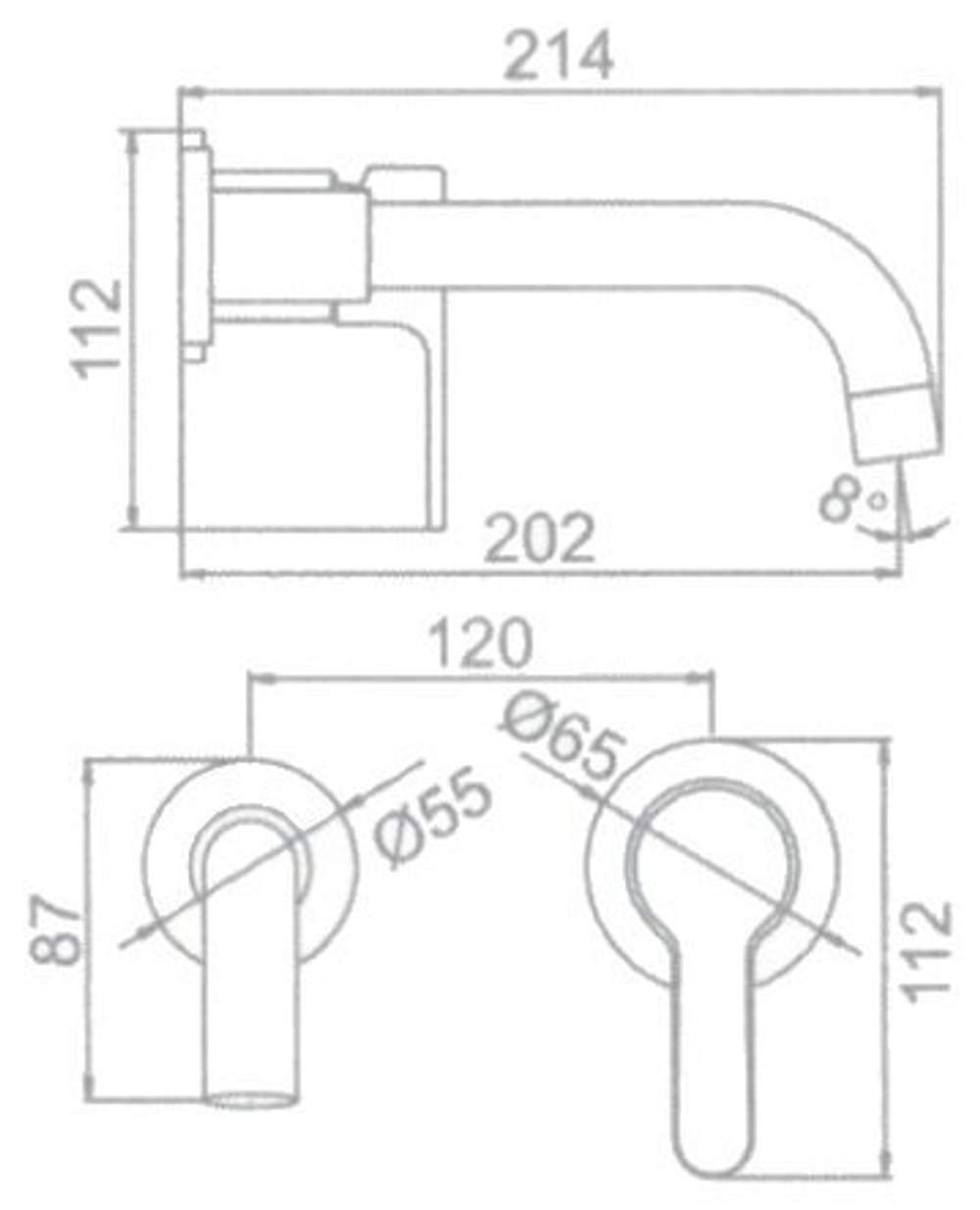 Смеситель для умывальника LEDEME встраиваемый L1003-1