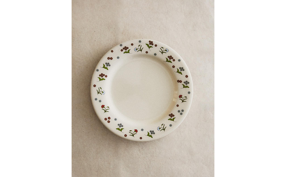 Zara Home тарелка из каменной керамики, цвет разноцветный, 19.8 см