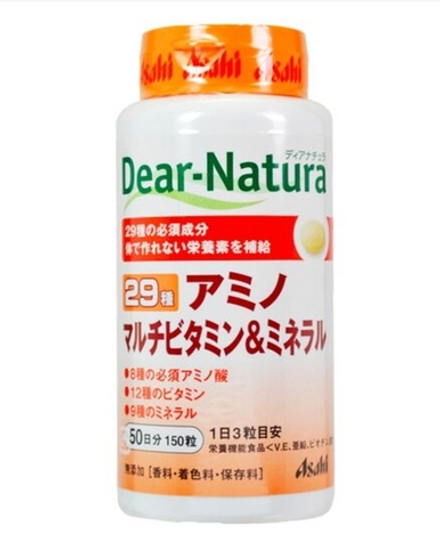 Asahi Dear-natura  комплекс аминокислот, витаминов и минералов, мультивитамины «29 элементов» на 50 дней