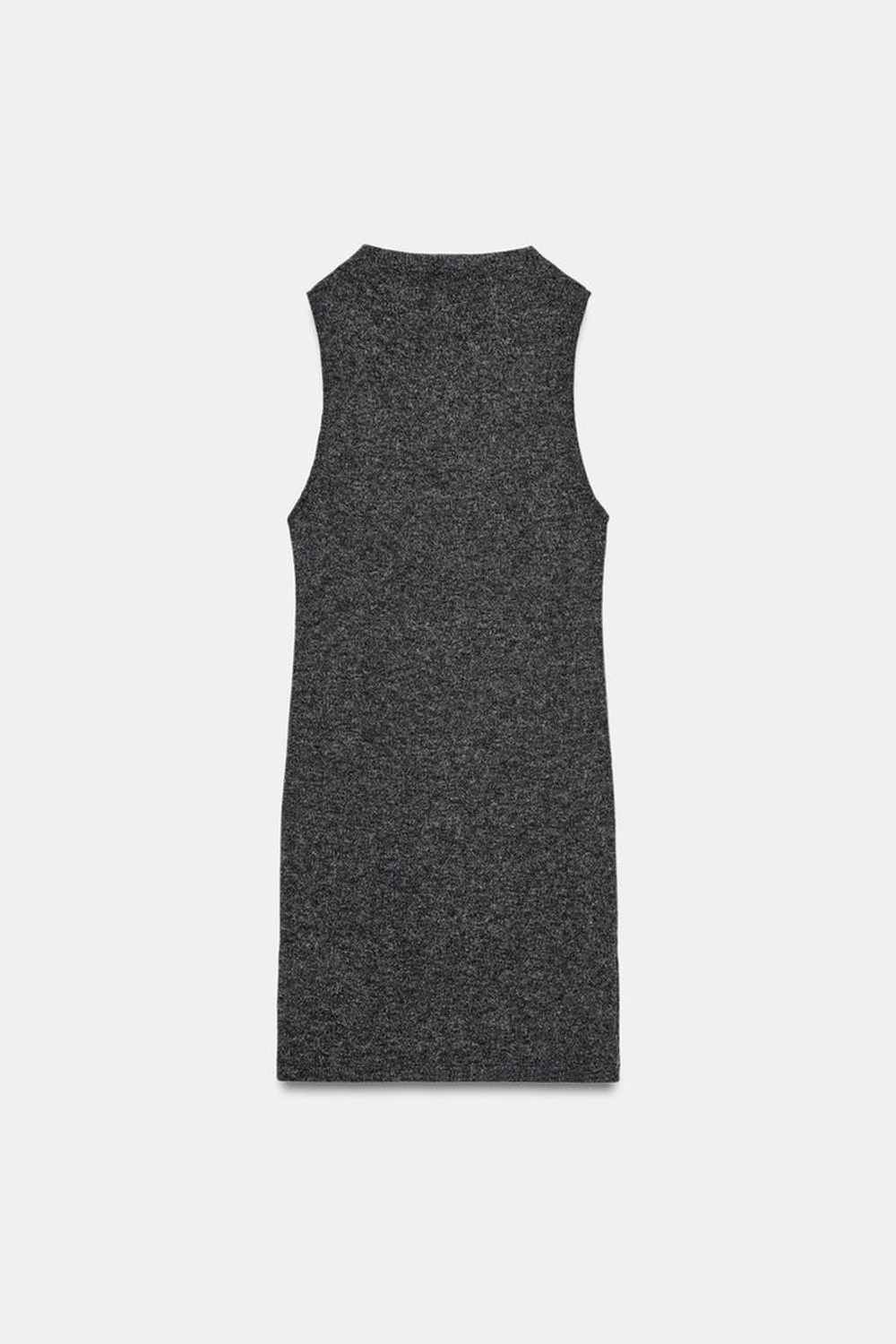 ZARA КОРОТКОЕ МЯГКОЕ ПЛАТЬЕ С ПУГОВИЦАМИ, АНТРАЦИТОВО-СЕРЫЙ