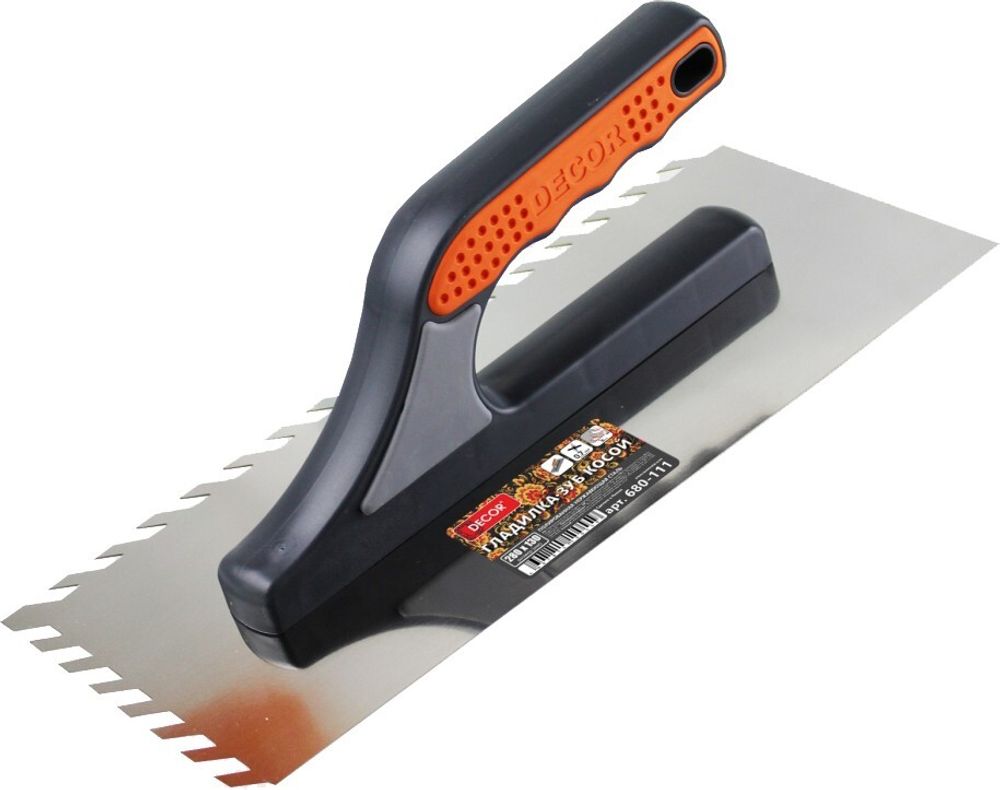 Гладилка DECOR 280х130 мм нерж зуб косой 0,7 мм