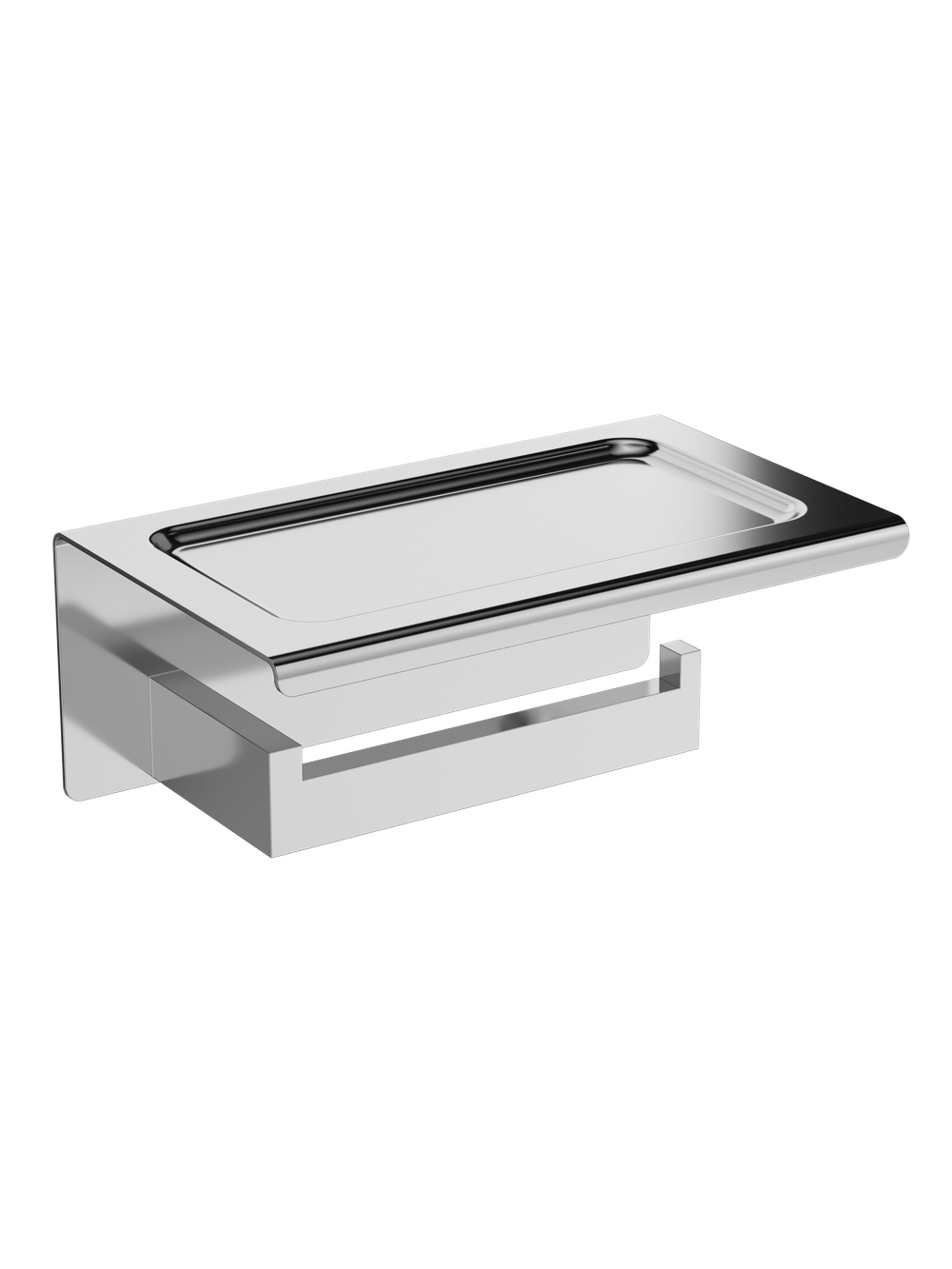 Держатель для туалетной бумаги STWORKI Готланд S13345CR настенный, глянцевый хром, с полкой