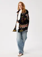 Рубашка Kefirmaykifer оверсайз Этно черная