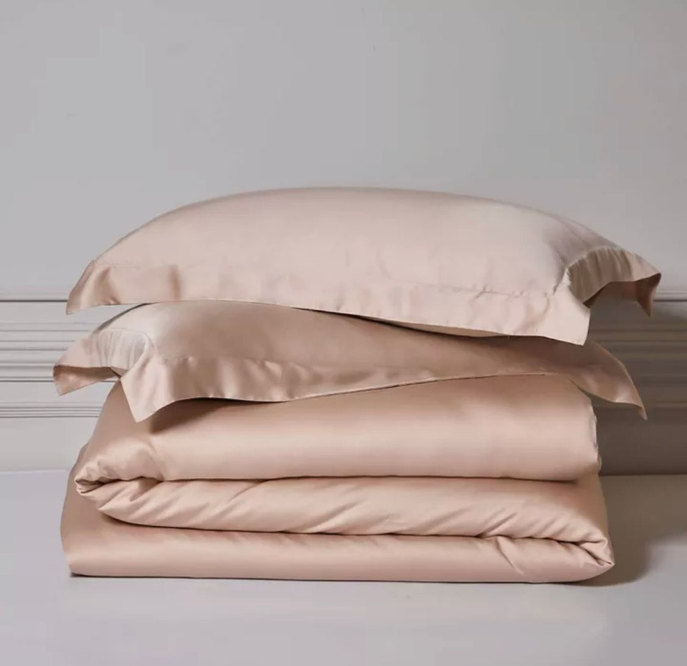 ZEPHYR HOME Постельное белье на двуспалку Тенсель пудра простыня на резинке