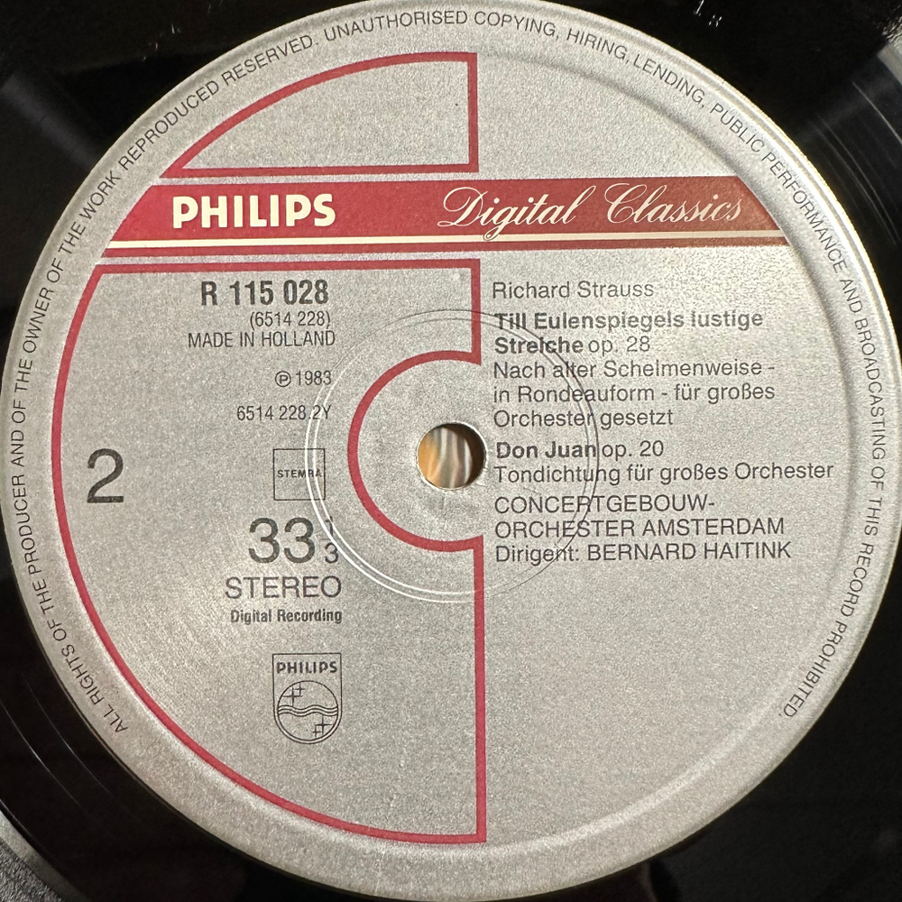 Штраус - Смерть и преображение / Тилль Уленшпигель - Дон Жуан (Голландия 1983г.)