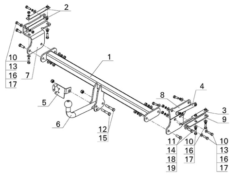 Фаркоп на NISSAN QASHQAI J11 (2014-) (без электрики, паспорт/сертификат в комплекте) Автос.NS 25