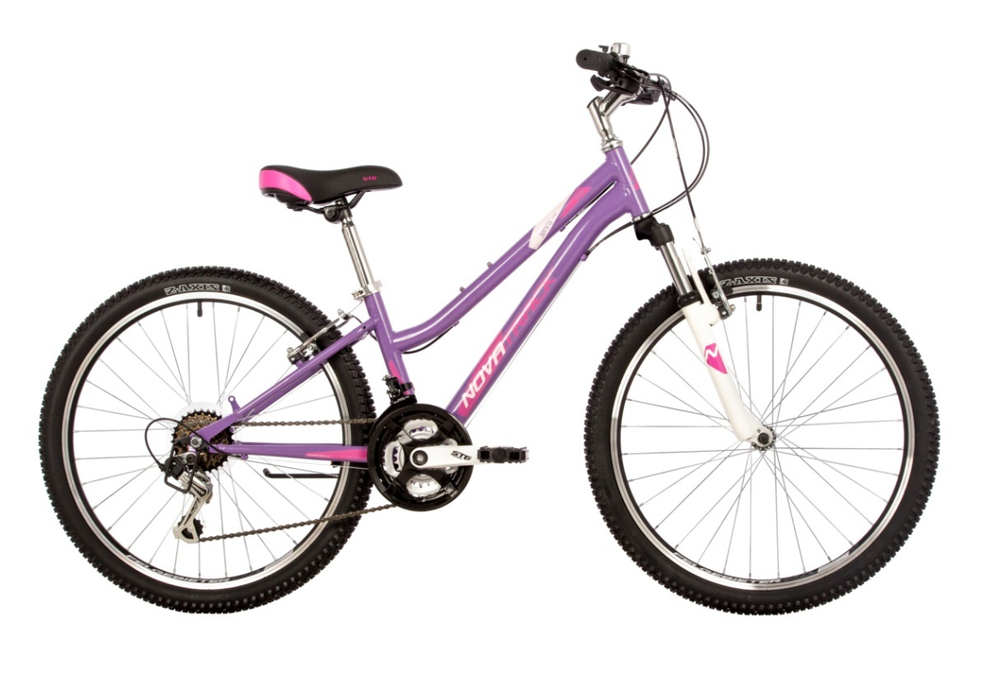 Велосипед NOVATRACK 24" JENNY PRO сталь 12'', фиолетовый, 18 скор.
