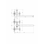 Смеситель для ванны и раковины 1/2 кер ПРОФСАН ПСМ-159-75 "ЕВРО", эксцентрики "ЕВРО,КРЕСТ, ХРОМ