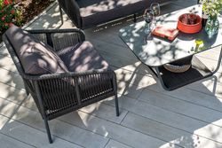 "Канны" лаунж-зона 4-местная плетеная из роупа (веревки), цвет темно-серый