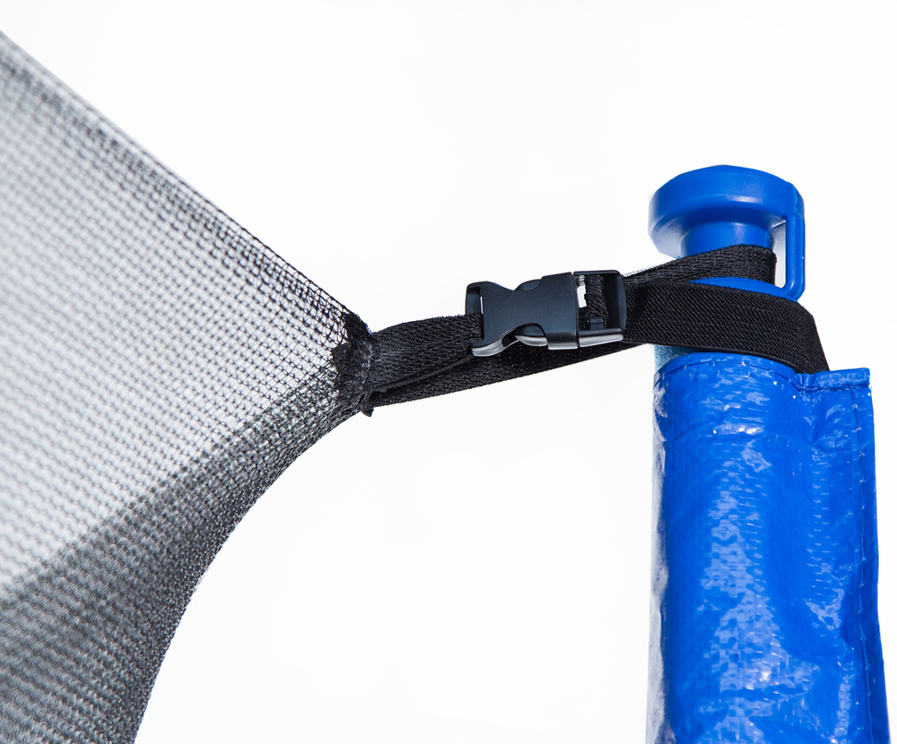 Батут с лестницей и внутренней сеткой 180 см синий