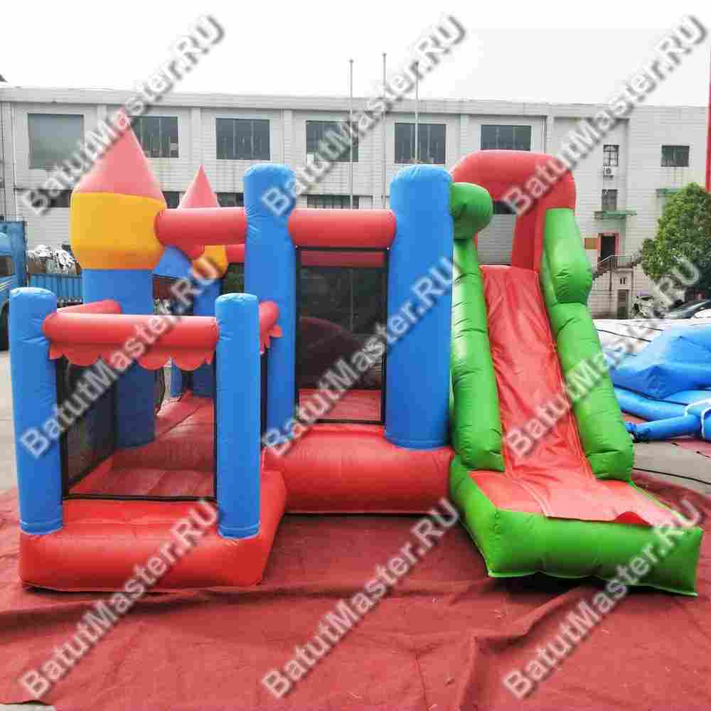 Детский надувной батут "Мини-замок" с горкой 3,5*3,5*3 м