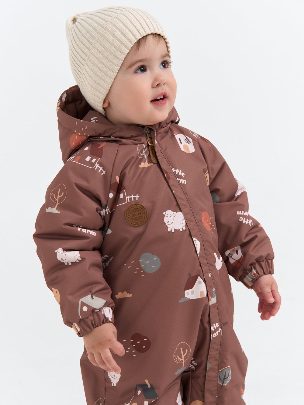 Комбинезон демисезонный "Ферма/Каштан" 0+