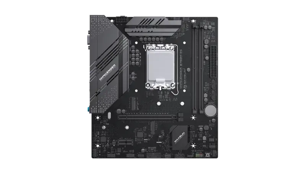 Материнская плата MaxSun Challenger B760M D5 WIFI, LGA1700, 2xDDR5, 3xSATA, 2xM.2, HDMI+VGA, mATX