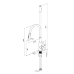 Смеситель для кухни 35к Milardo M01SB2FM05 "Meal" гибкий, высокий пов. излив, п/гайку ЧЕРНЫЙ-Хром