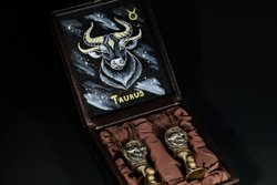 Набор лафитников для водки «Знаки Зодиака Телец» 2 шт. в подарочном футляре c художественным оформлением