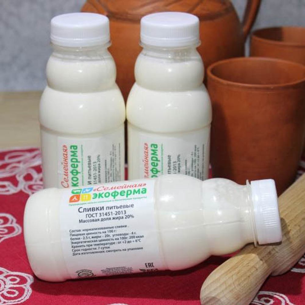 Сливки 20% КФХ Пухлякова 300мл