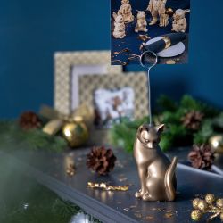 Статуэтка Кошка Грация с держателем Бронза